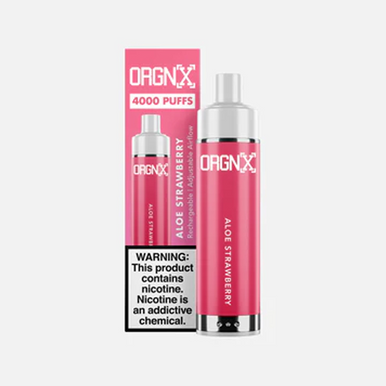 ORGNX Disposable | 4000 puffs | 9mL | 5% Aloe Strawberry with Packaging