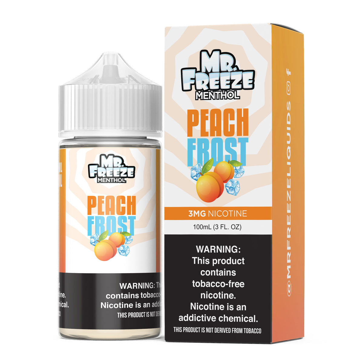 Peach Frost by Mr. Freeze Tobacco-Free Nicotine Series 100mL with Packaging