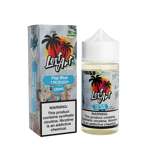 Pop Blue by Lost Art Tobacco-Free Nicotine Series 100mL with Packaging