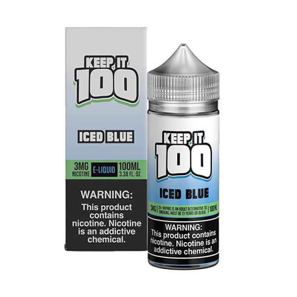 Iced Blue by Keep It 100 Tobacco-Free Nicotine Series 100mL with Packaging