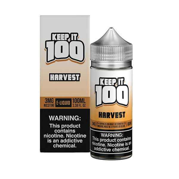 Harvest by Keep It 100 Tobacco-Free Nicotine Series 100mL with Packaging