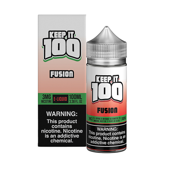 Fusion by Keep It 100 Tobacco-Free Nicotine Series 100mL with Packaging