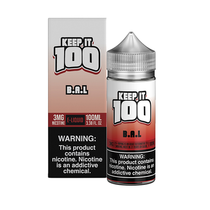 B.A.L. (Berry Au Lait) by Keep It 100 Tobacco-Free Nicotine Series 100mL with Packaging