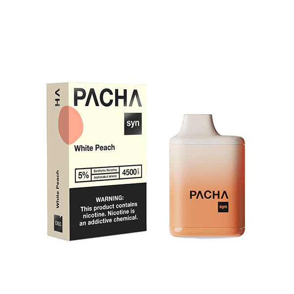Charlies – Pachamama Syn Disposable | 4500 Puffs | 12mL White Peach