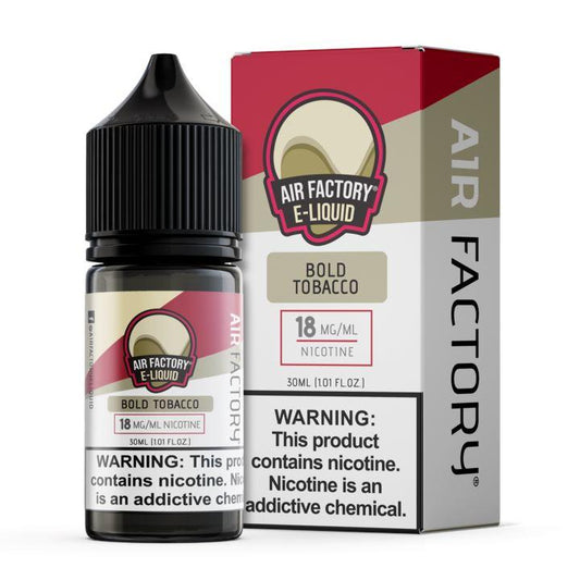 Bold Tobacco by Air Factory Salt E-Juice 30mL with Packaging