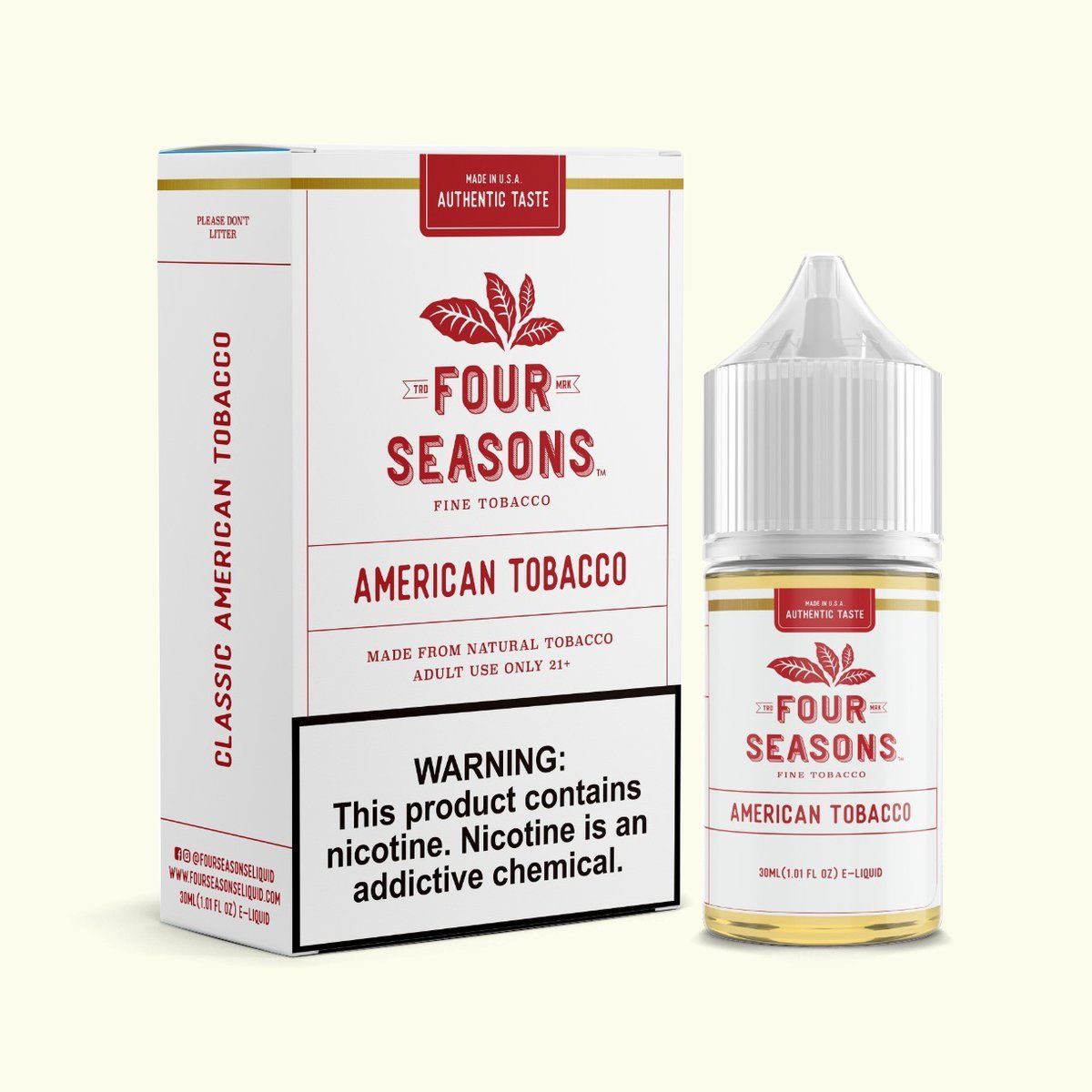 American Tobacco by Four Seasons Free Base Series 30mL with Packaging