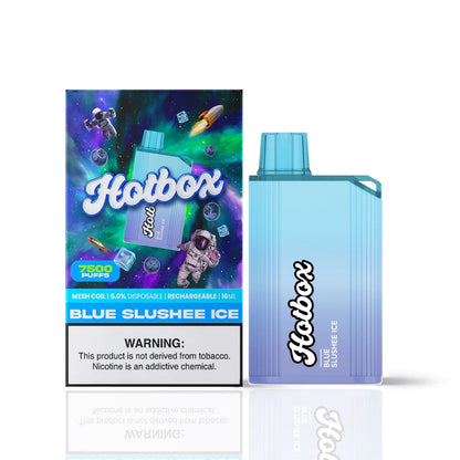 Puff HotBox Disposable | 7500 puffs | 16mL Blue Slushee Ice with packaging