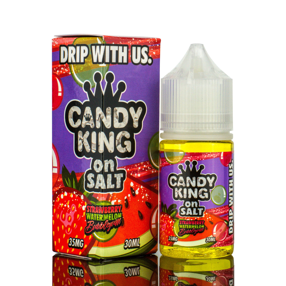 Strawberry Watermelon Bubblegum by Candy King on Salt Series 30mL with Packaging