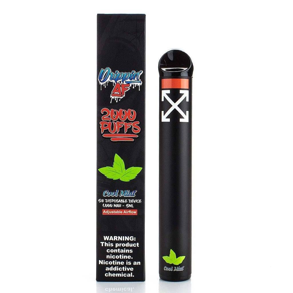 Drippin AF Disposable | 2000 Puffs | 5mL Cool Mint with Packaging