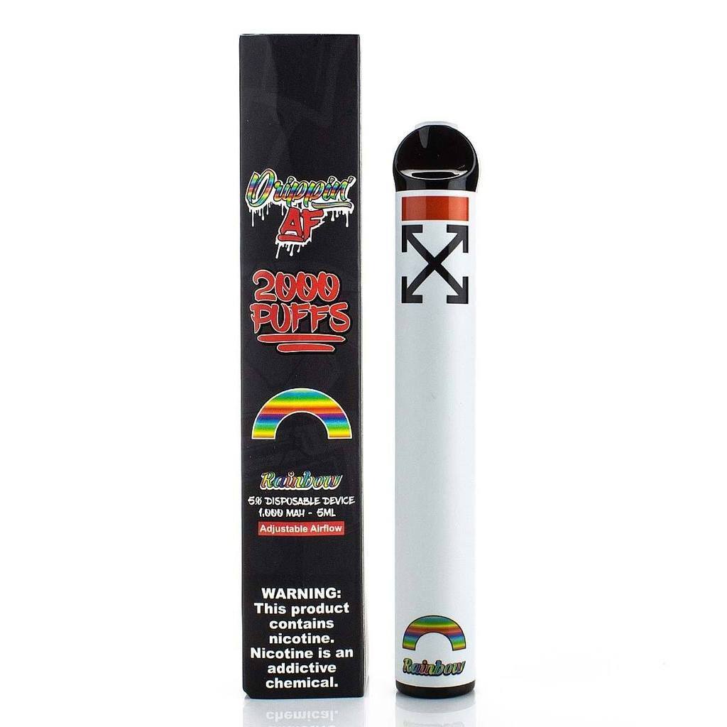 Drippin AF Disposable | 2000 Puffs | 5mL Rainbow with Packaging