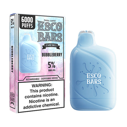 Esco Bars Mesh Disposable | 6000 Puffs | 15mL | 5% Bubble Berry with Packaging