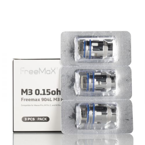 FreeMaX Maxus Pro 904L M Replacement Coils m3 0.15ohm (3-Pack) with packaging