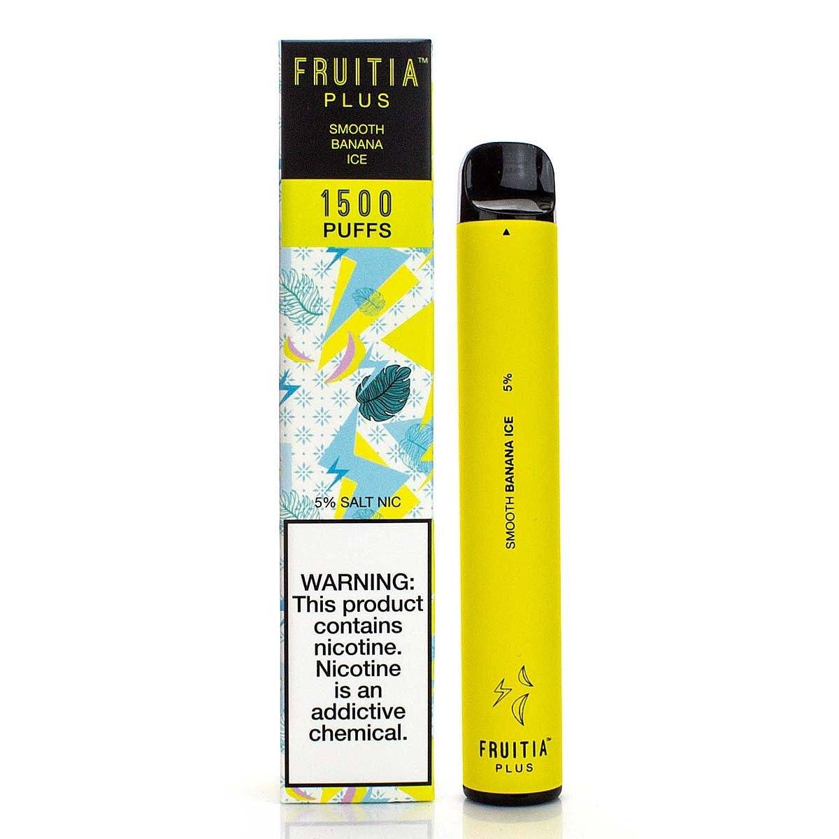Fruitia Plus Disposable Device | 1500 Puffs Smooth Banana Ice with Packaging
