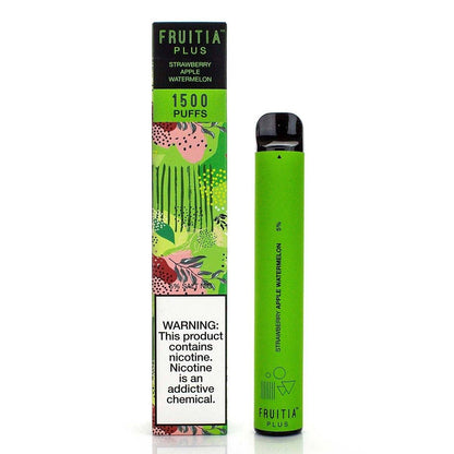 Fruitia Plus Disposable Device | 1500 Puffs Strawberry Apple Watermelon with Packaging