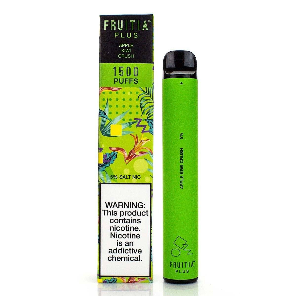 Fruitia Plus Disposable Device | 1500 Puffs Apple Kiwi Crush with Packaging