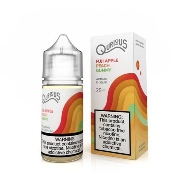 Fuji Apple Peach Gummy by Qurious Tobacco-Free Nicotine Salt Series 30mL with Packaging