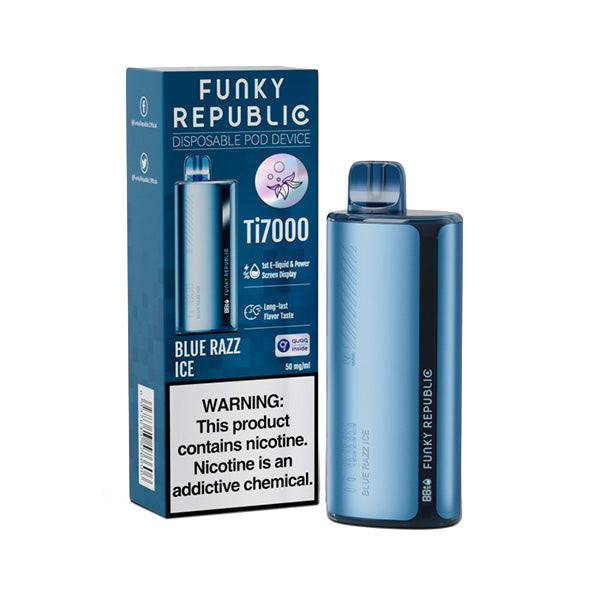 Funky Republic Ti7000 Disposable 7000 Puff 12.8mL 50mg Blue Razz Ice