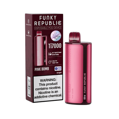 Funky Republic Ti7000 Disposable 7000 Puff 12.8mL 50mg Pink Bomb