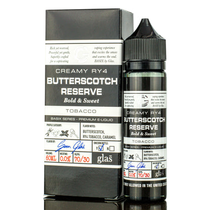 Butterscotch Reserve by GLAS BSX Tobacco-Free Nicotine Series 60mL with Packaging