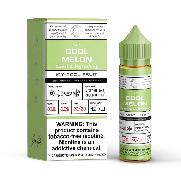 Cool Melon by GLAS BSX Tobacco-Free Nicotine Series 60mL with Pacakaging