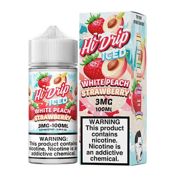 White Peach Strawberry ICED | Hi-Drip | 100mL 3mg with Packaging
