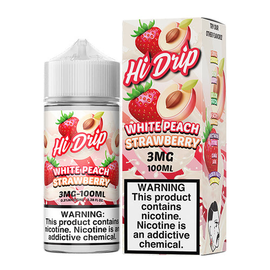 White Peach Strawberry | Hi-Drip | 100mL 3mg with Packaging