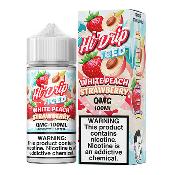 White Peach Strawberry ICED | Hi-Drip | 100mL 0mg with Packaging