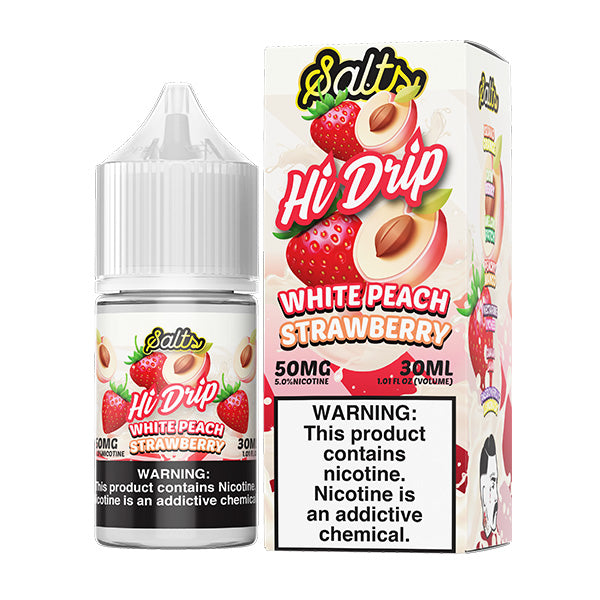 White Peach Strawberry | Hi-Drip Salts | 30ml 50mg with Packaging