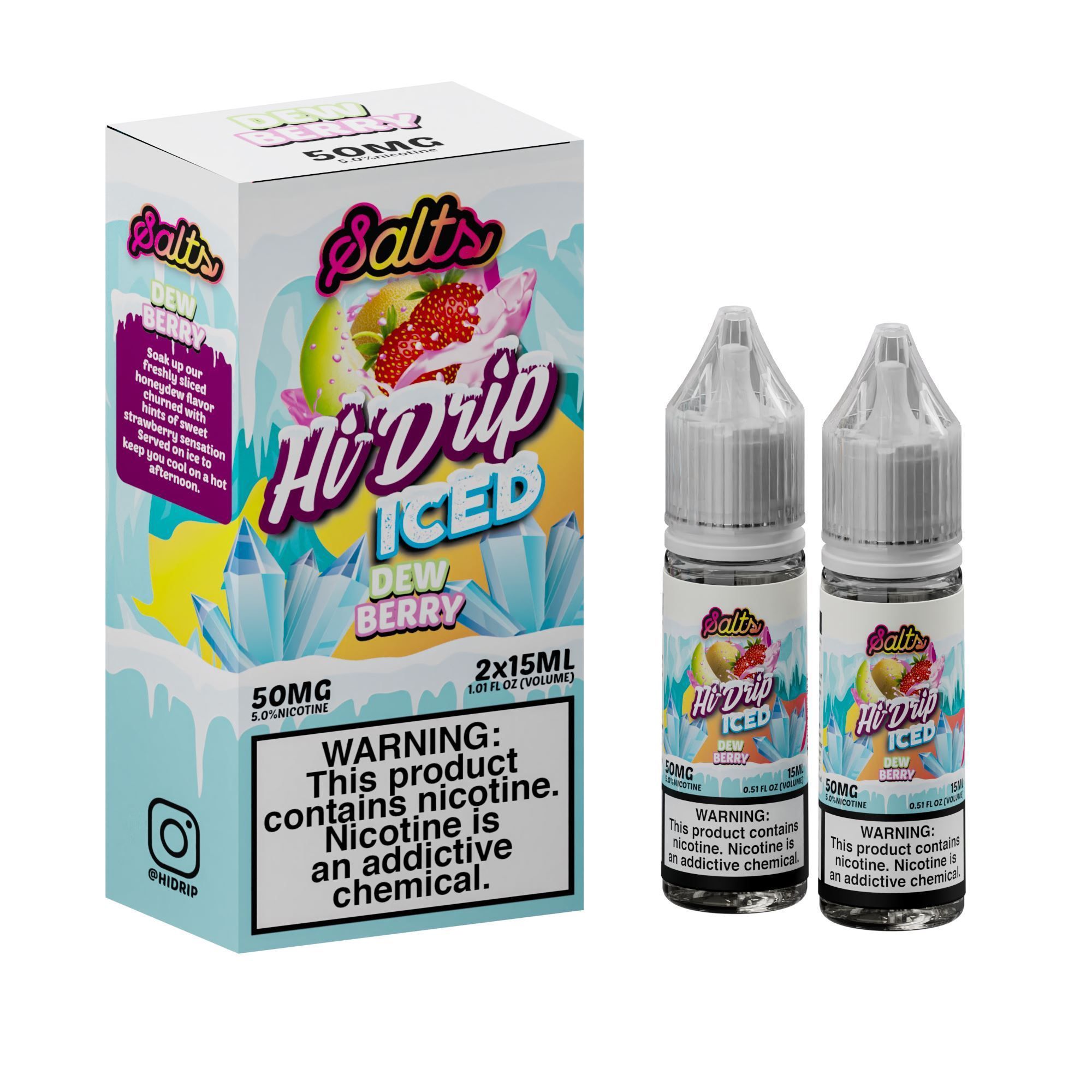 Dewberry Iced (Honeydew Strawberry Iced) by Hi-Drip Salts Series 2x15mL with Packaging