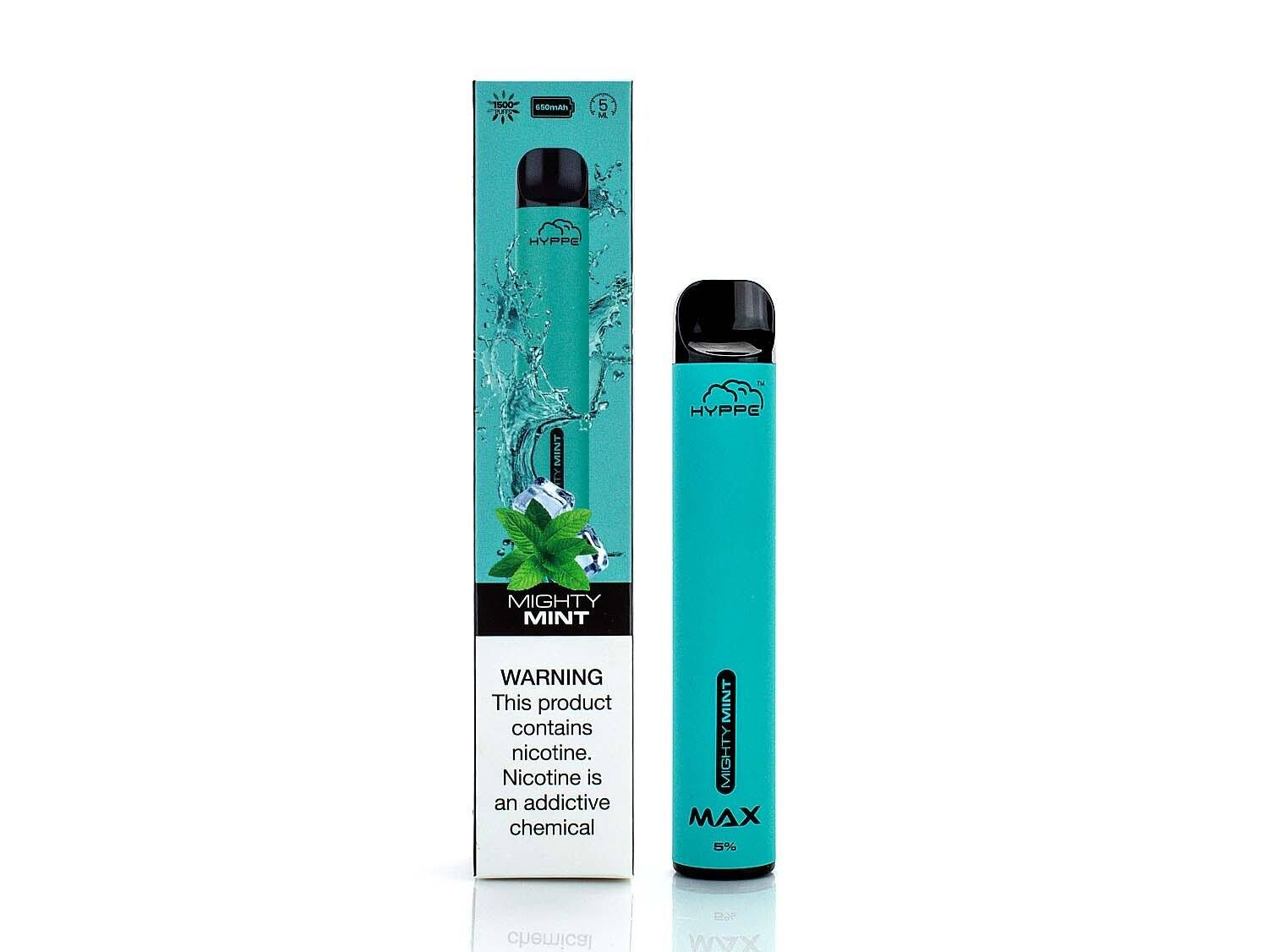 HYPPE MAX Disposable Device - 1500 Puffs Mighty Mint with Packaging