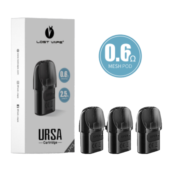 Lost Vape Ursa Replacement Pods 2.5mL 0.6ohm with packaging