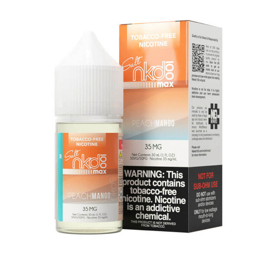Max Peach Mango Ice by Naked MAX Tobacco-Free Nicotine Salt Series 30mL with Packaging