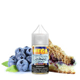 Blueberry Crumb by Mega E-Liquids Salts Series 30mL Bottle with background
