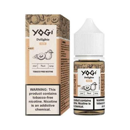 Peach Ice by Yogi Delights Tobacco-Free Nicotine Salt Series E-Liquid with Packaging