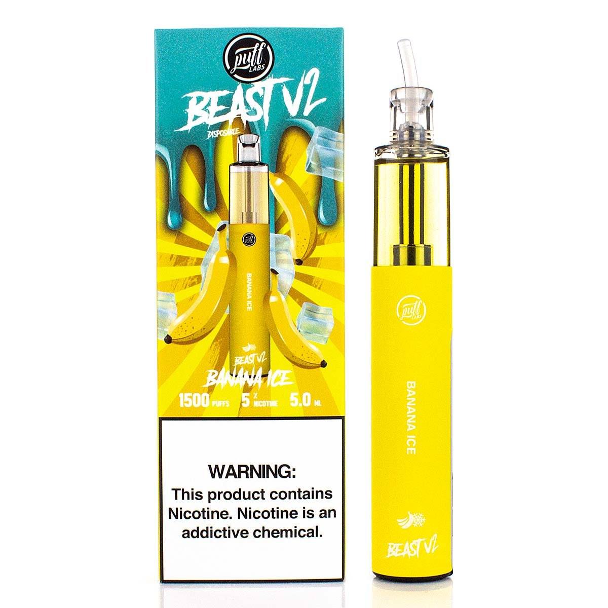 Puff Labs Beast V2 Disposable | 1500 Puffs | 5mL Banana Ice with Packaging