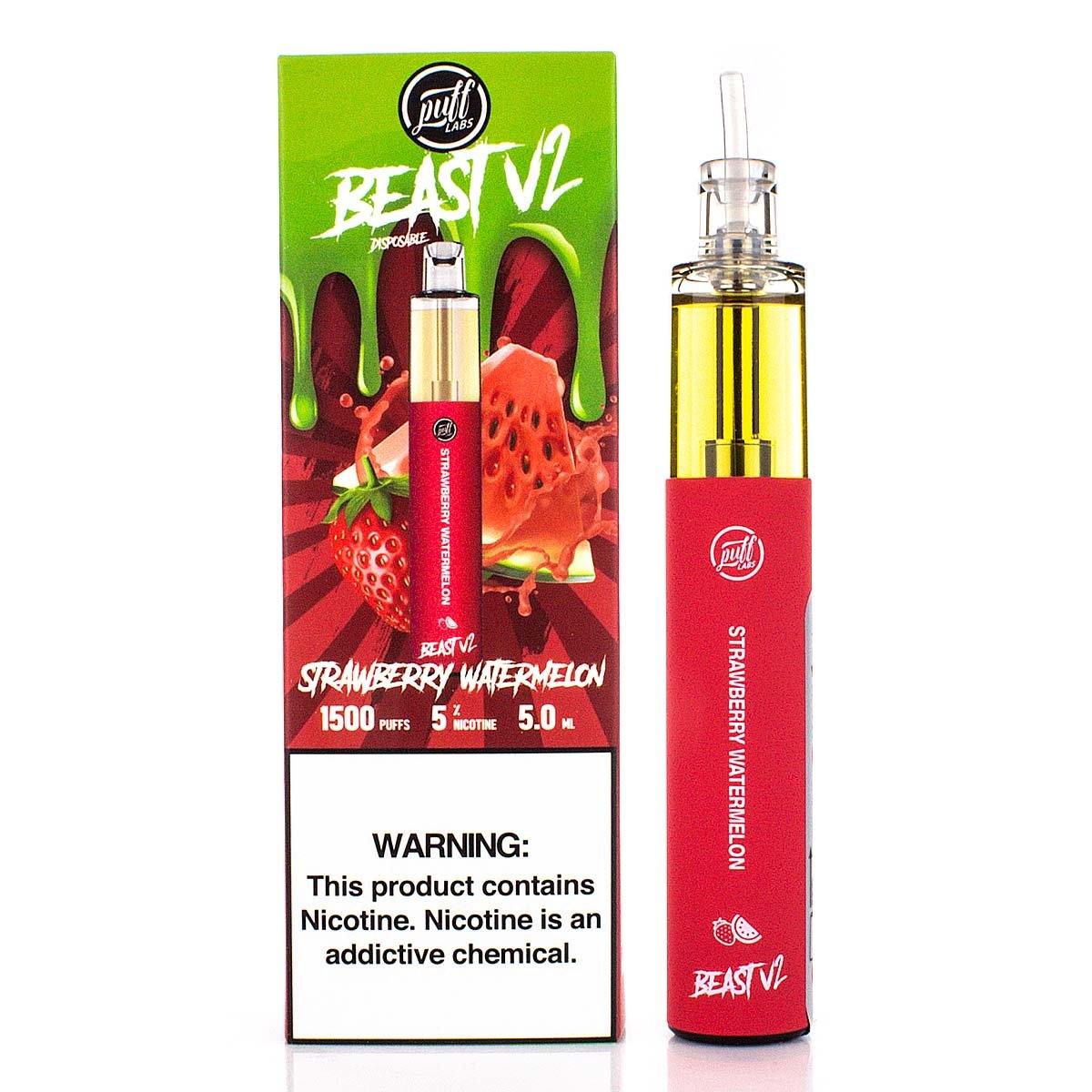 Puff Labs Beast V2 Disposable | 1500 Puffs | 5mL Strawberry Watermelon with Packaging