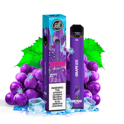 Puff Labs Puff Boss Bar Disposable | 1500 Puffs | 5.5mL Grape Ice with Packaging