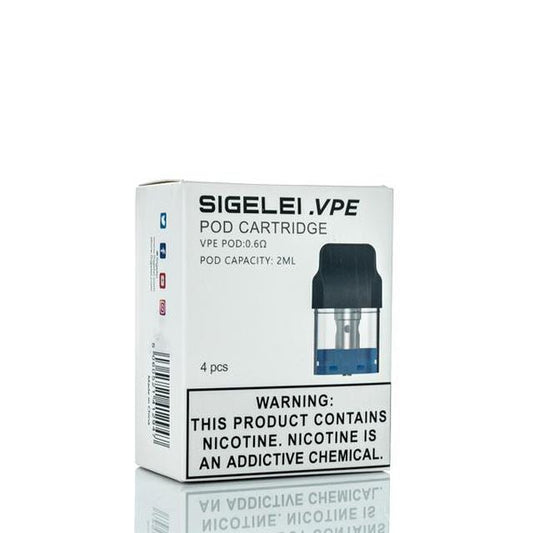 Sigelei VPE Replacement Pod 4-Pack 0.6ohm packaging
