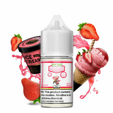 Strawberry Ice Cream by Pod Juice Salt Series 30mL Bottle