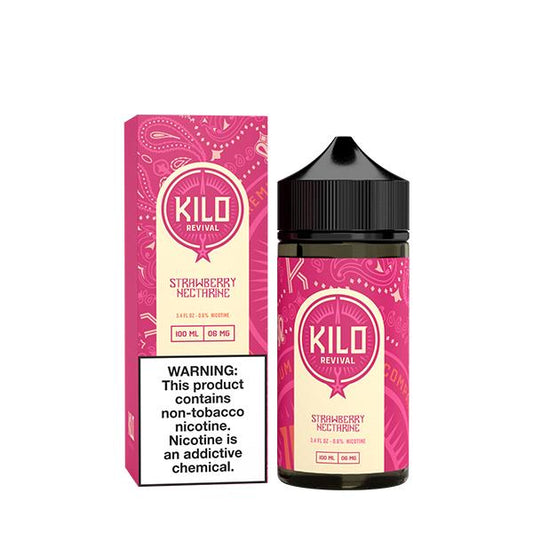Strawberry Nectarine by Kilo Revival Tobacco-Free Nicotine Series 100mL with Packaging