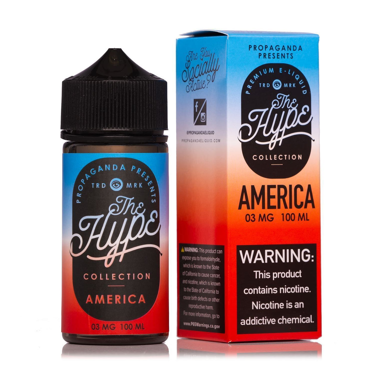 America by The Hype Collection 100ml Rocket Pop, Tastes Like America