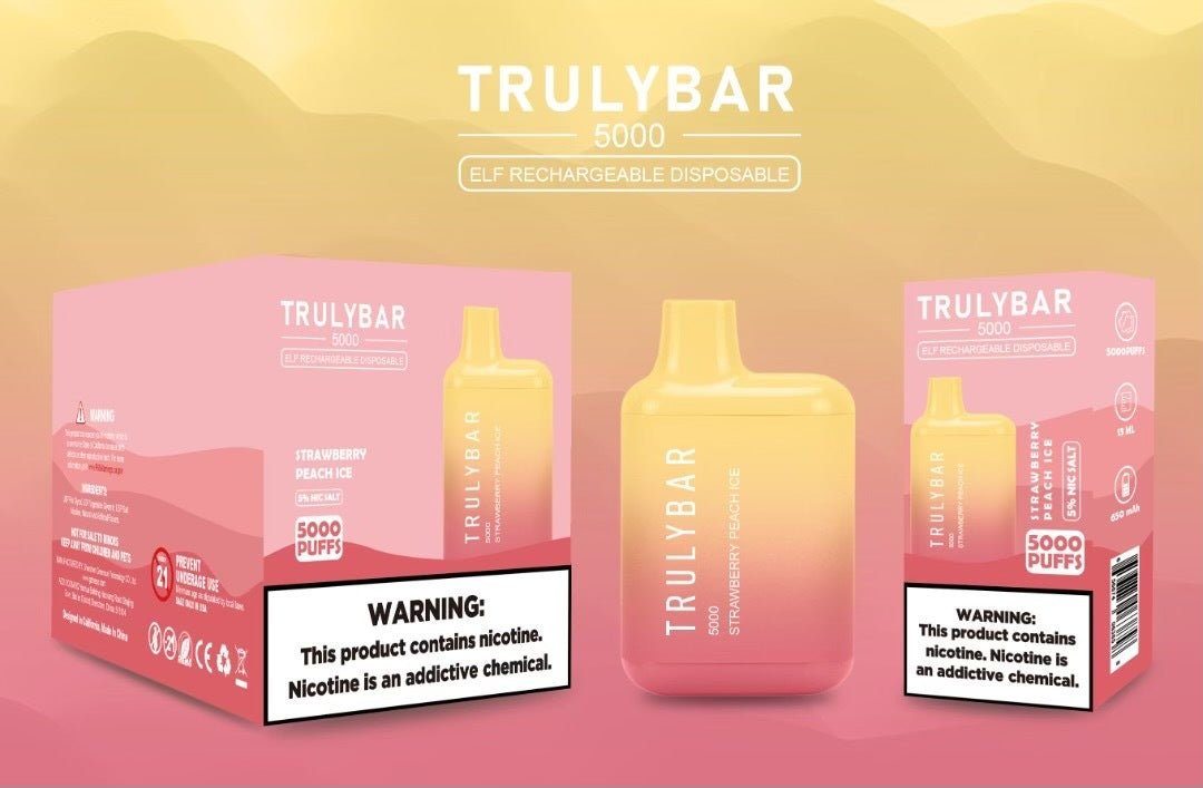 Truly Bar (Elf Edition) | 5000 Puffs | 13mL Strawberry Peach Ice with Packaging