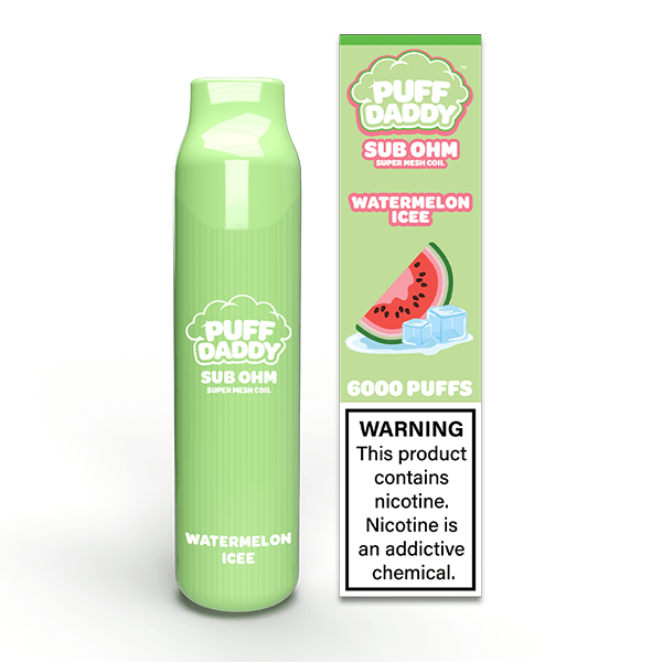 Puff Daddy Disposable | 6000 Puffs | 14mL Watermelon Ice with Packaging